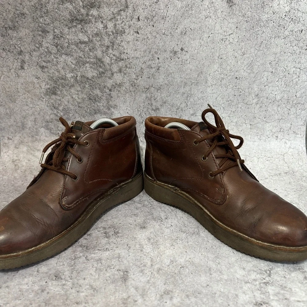 Florsheim Outdoorsman Boots Mens 8.5 Brown Leather Hiking Ankle Rugged Wedge